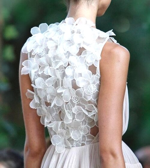White dress with flowers