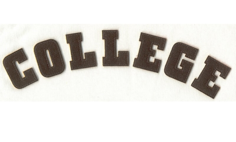 College laser cut text